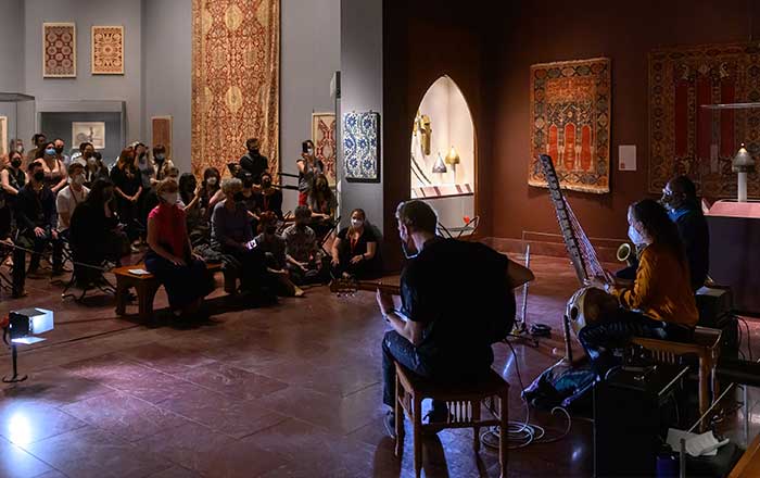 Live musical performance in the Islamic art galleries at The Met