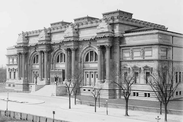 Early 20th century photograph of the facade of The Met Fifth Avenue