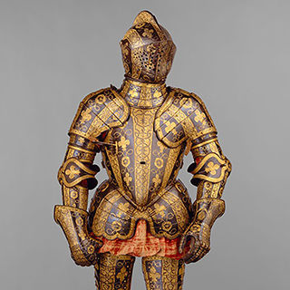 A gilded suit of armor