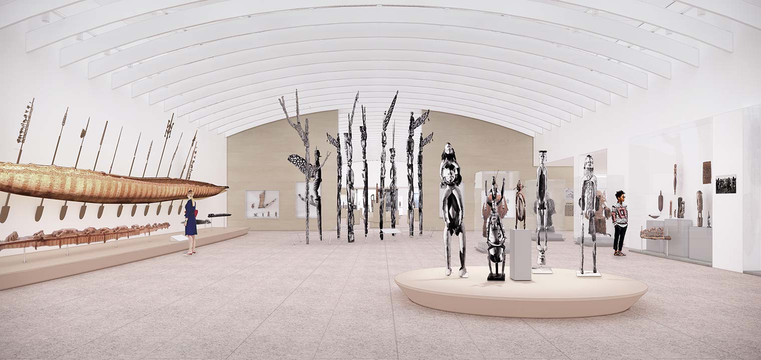 Conjectural rendering of the new Oceanic art galleries at The Met Fifth Avenue